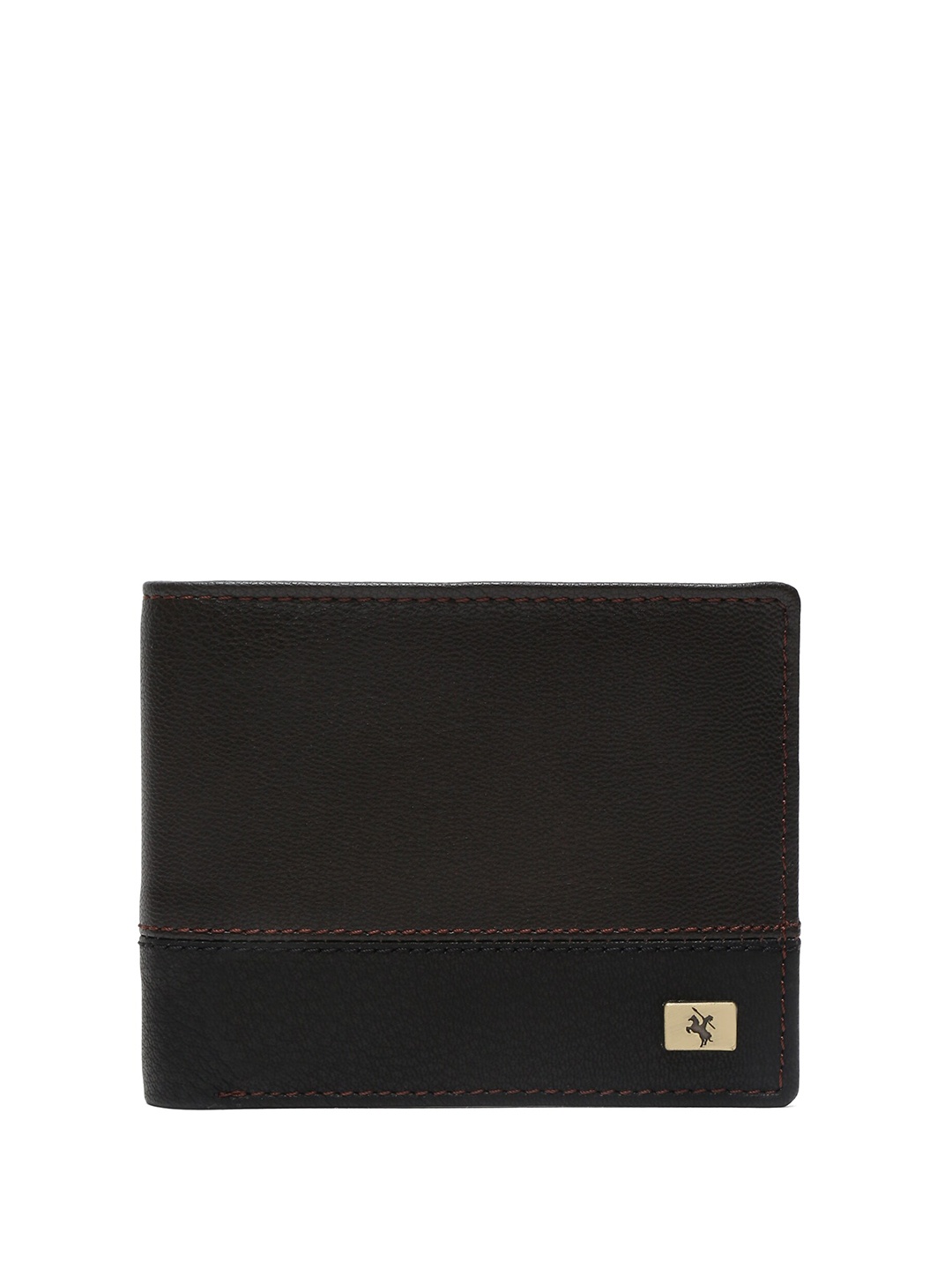 

Cantabil Colourblocked Leather Two Fold Wallet, Brown