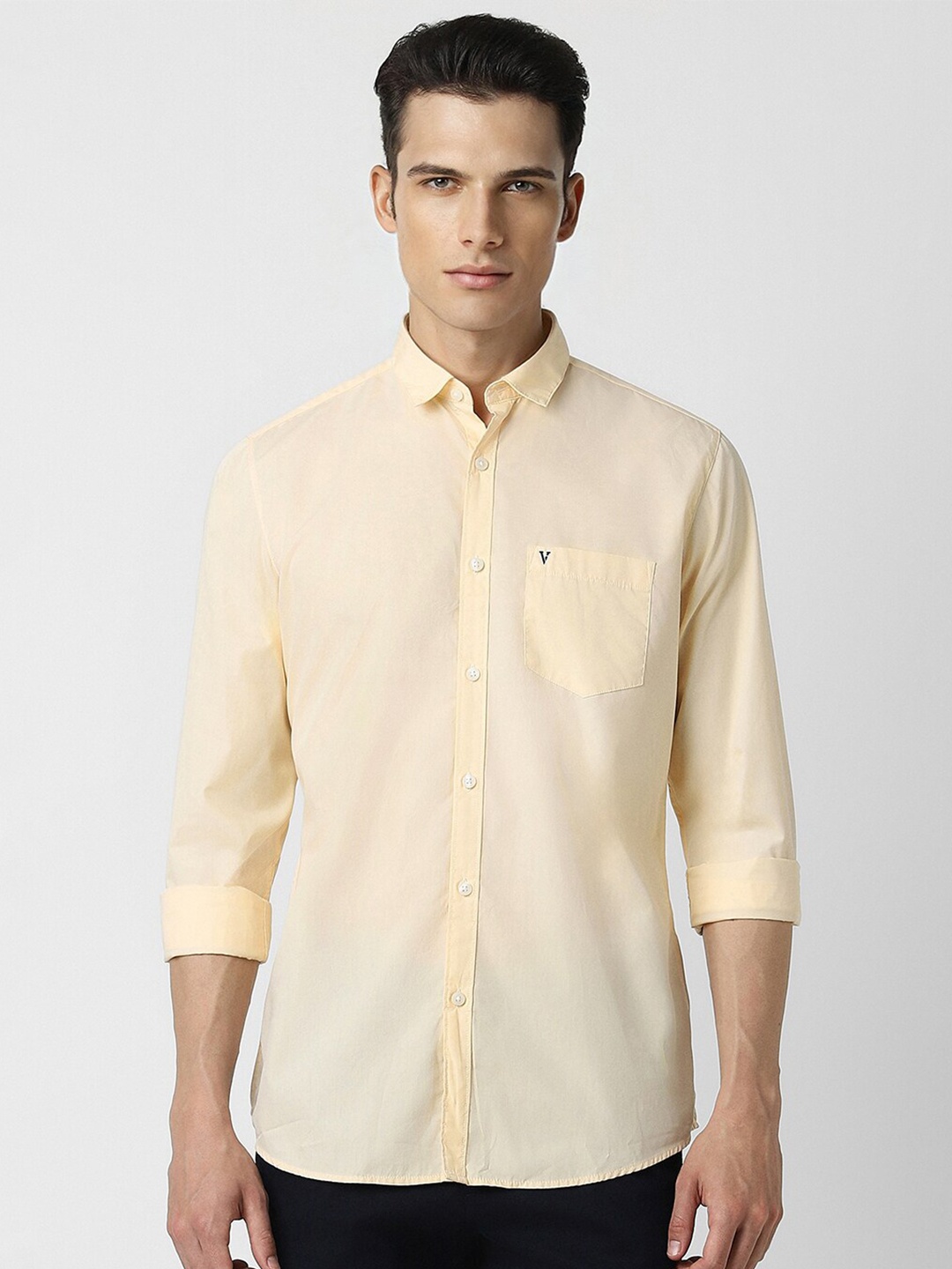

Van Heusen Sport Spread Collar Slim Fit Casual Shirt, Yellow