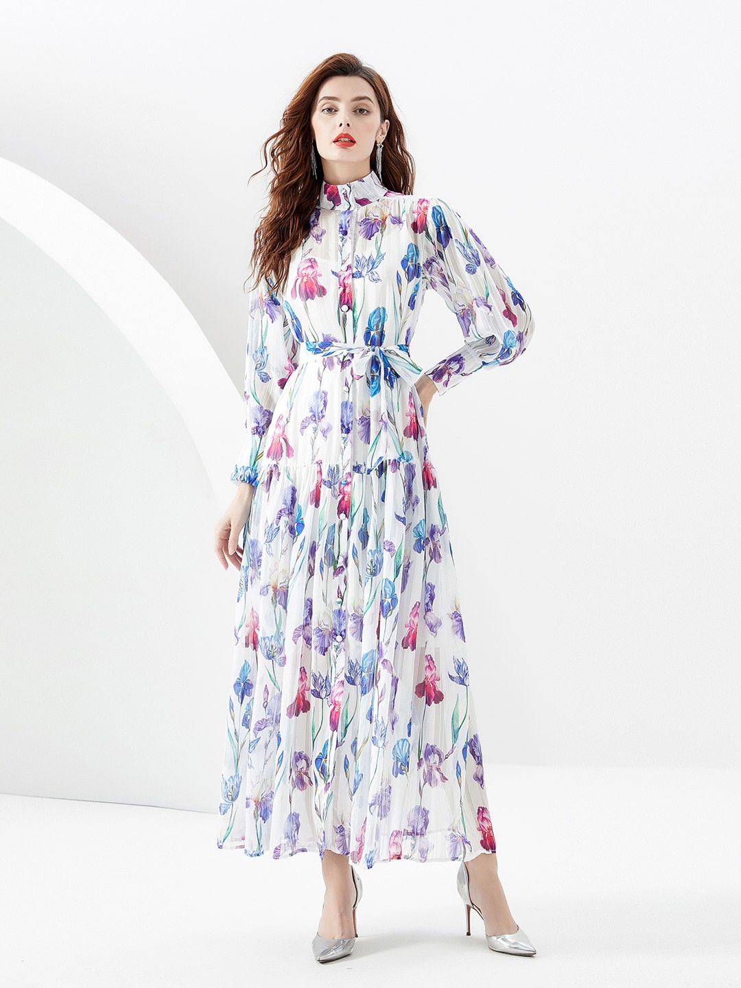 

JC Collection Floral Printed Maxi Dress, White
