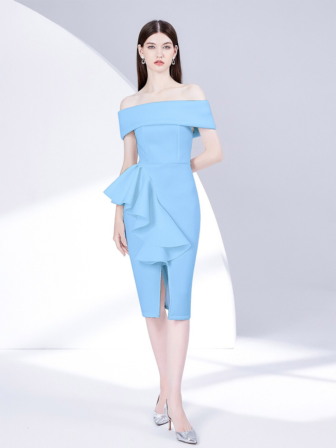 

JC Collection Off Shoulder Sheath Dress, Blue