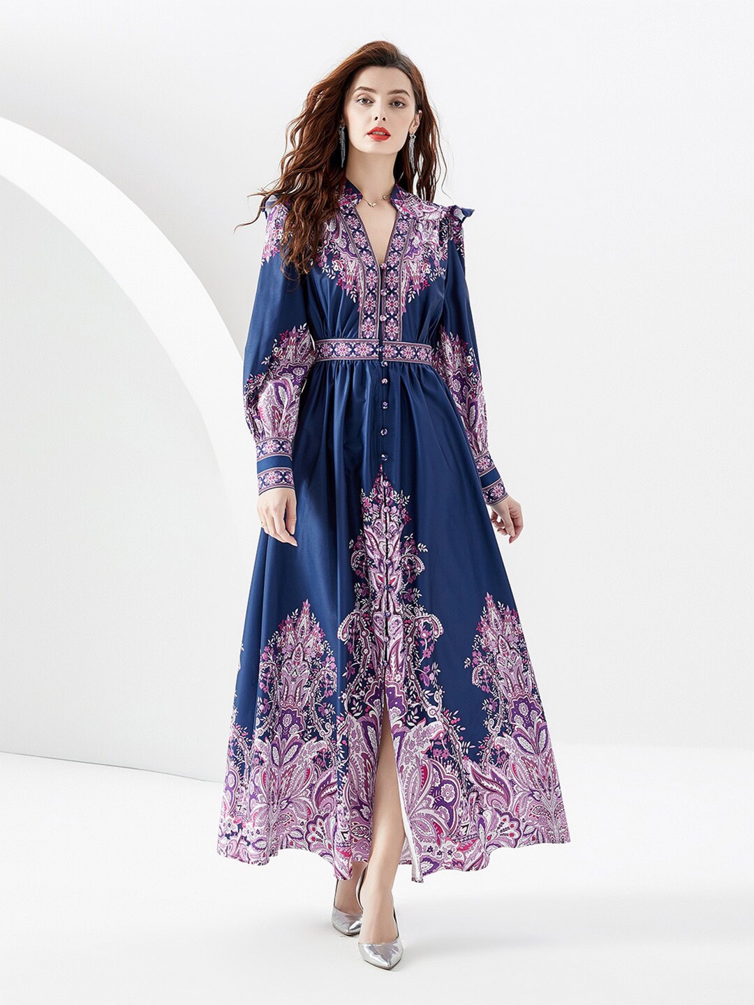 

JC Collection Ethnic Motifs Printed Maxi Dress, Purple