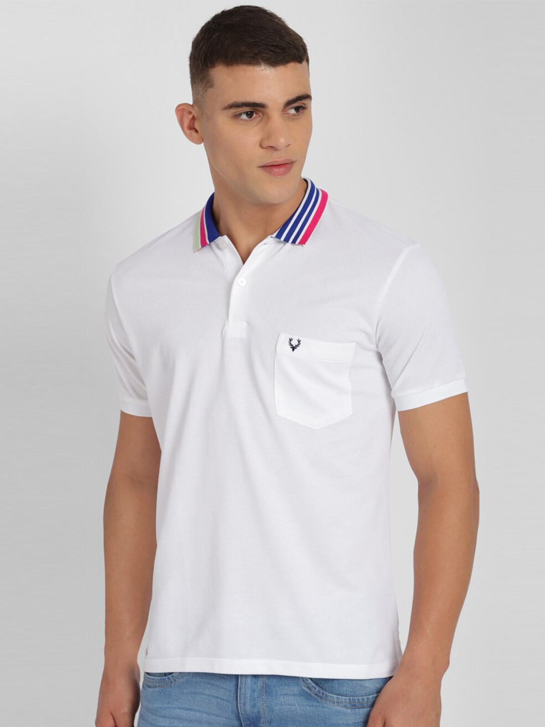 

Allen Solly Polo Collar Pure Cotton T-Shirt, White