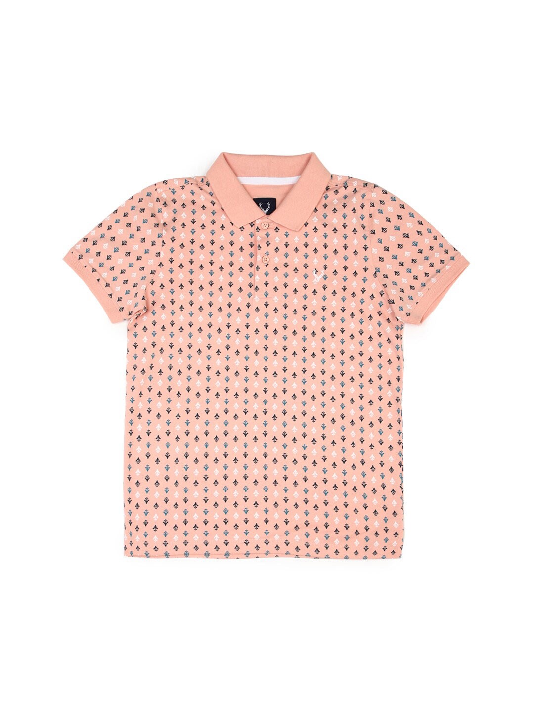 

Allen Solly Junior Boys Floral Printed Polo Collar Pure Cotton T-shirt, Pink