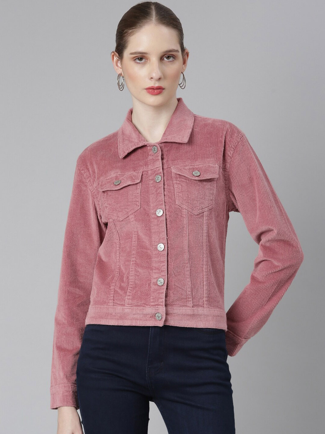 

SHOWOFF Corduroy Windcheater Tailored Jacket, Mauve