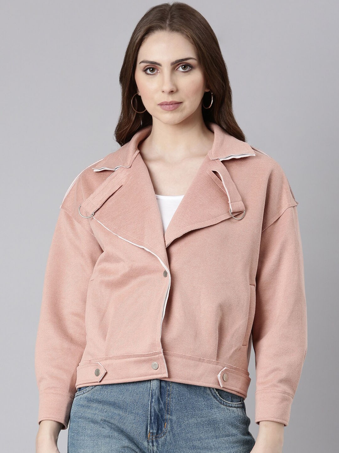 

SHOWOFF Windcheater Open Front Jacket, Peach