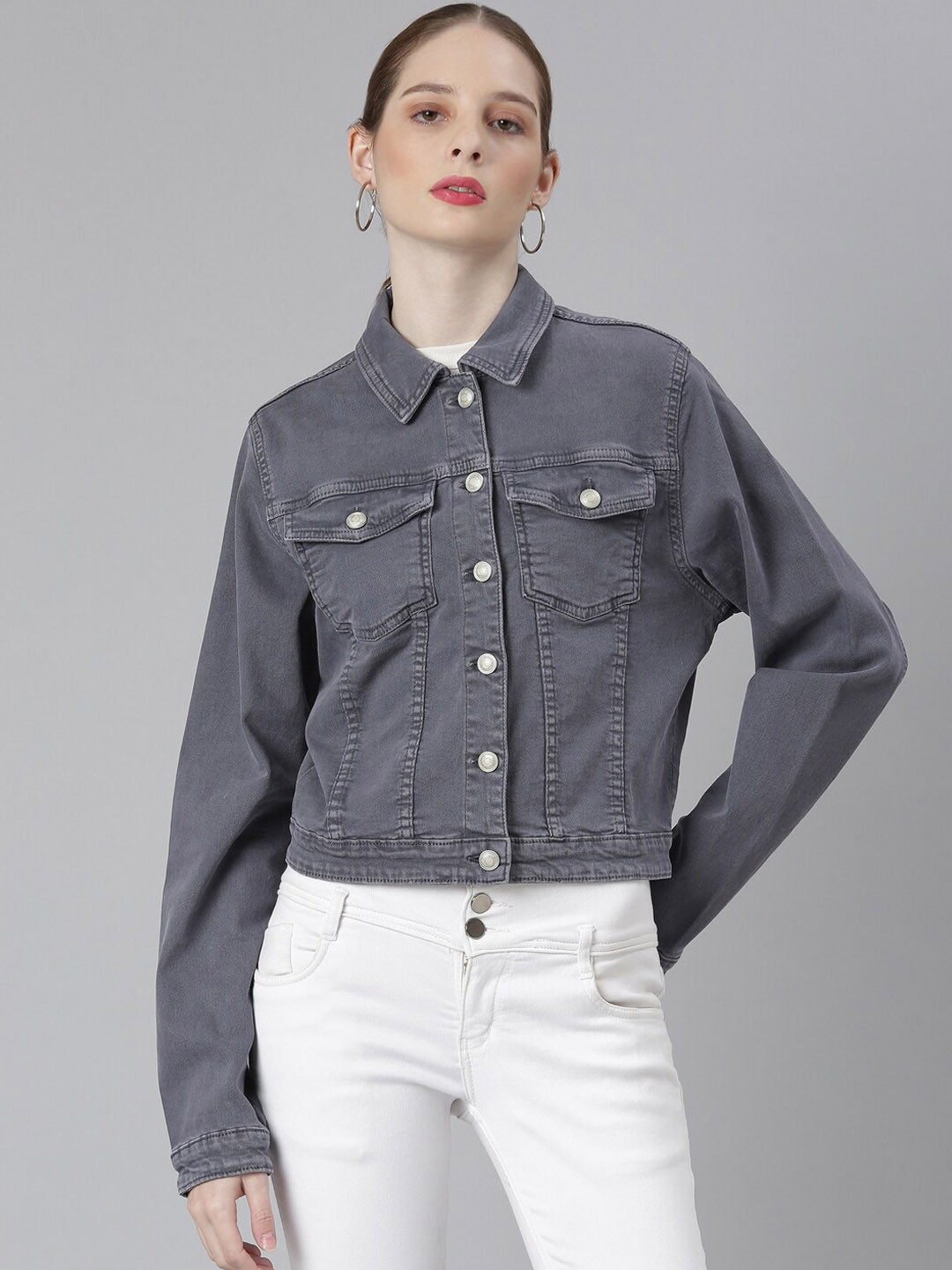 

SHOWOFF Windcheater Denim Jacket, Grey