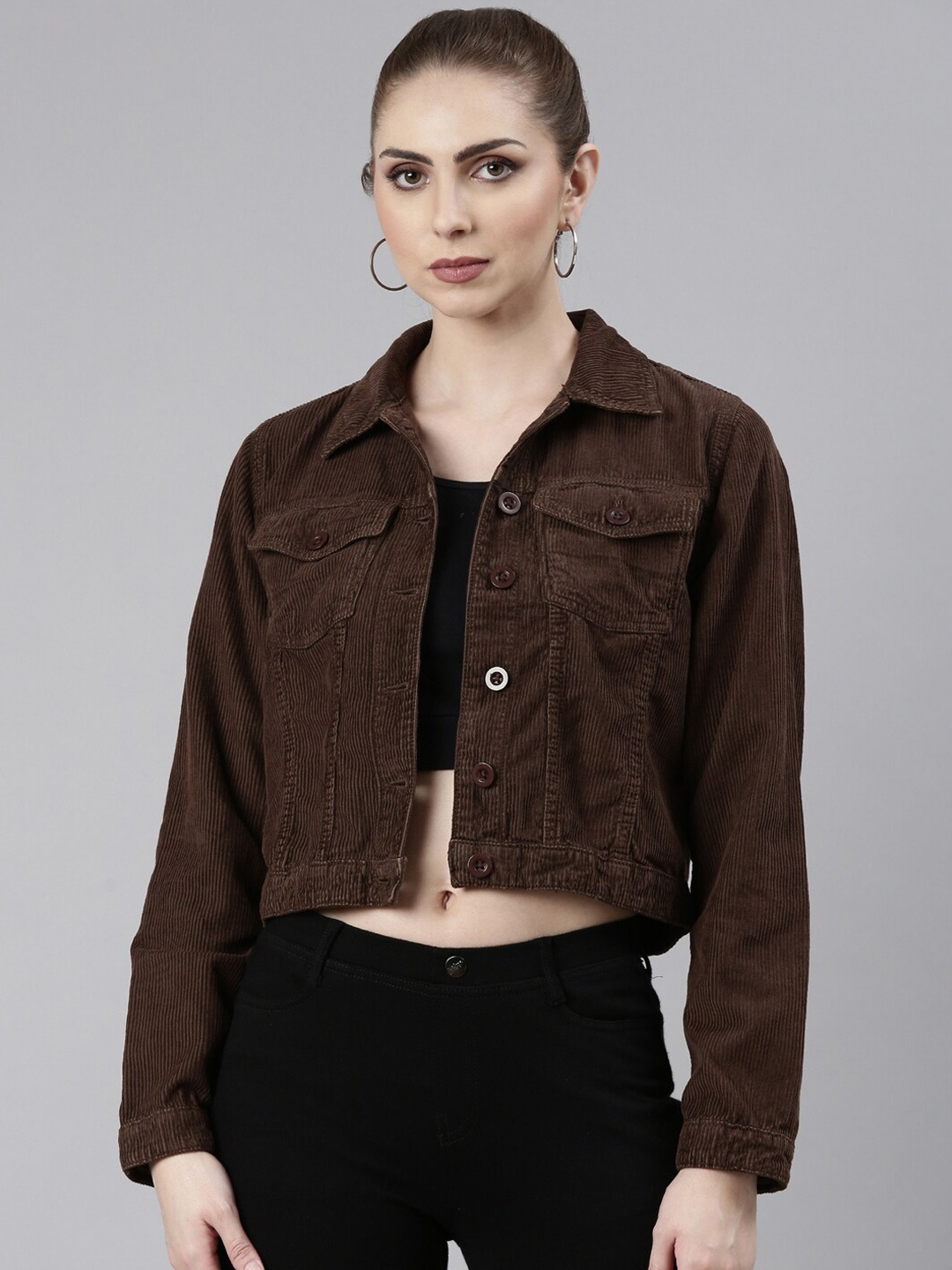

SHOWOFF Windcheater Corduroy Tailored Jacket, Coffee brown