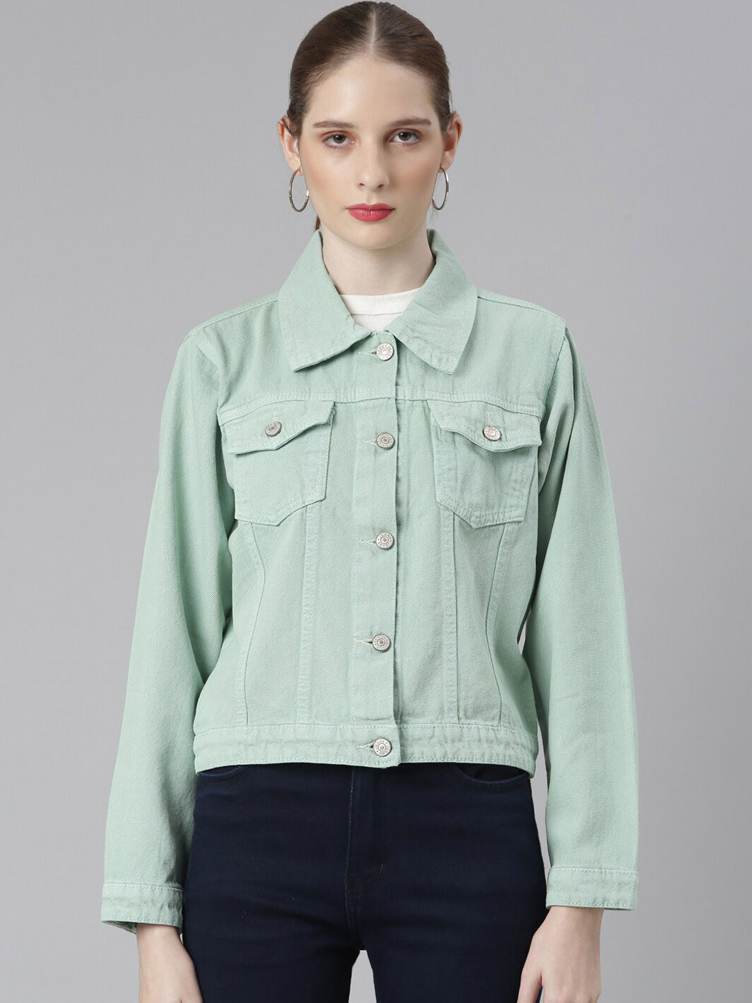 

SHOWOFF Windcheater Denim Jacket, Sea green