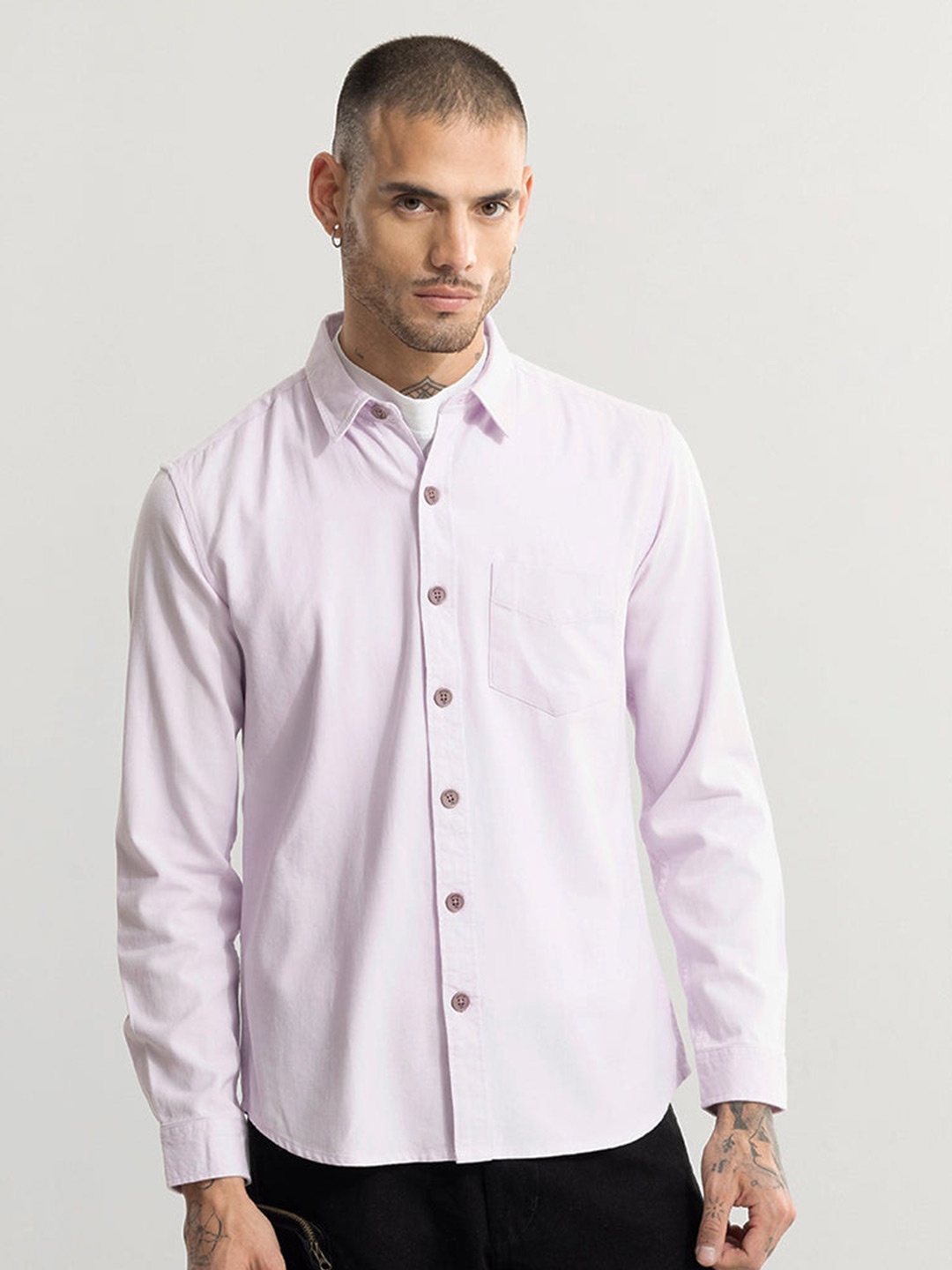 

Snitch Pink Classic Pure Cotton Casual Shirt