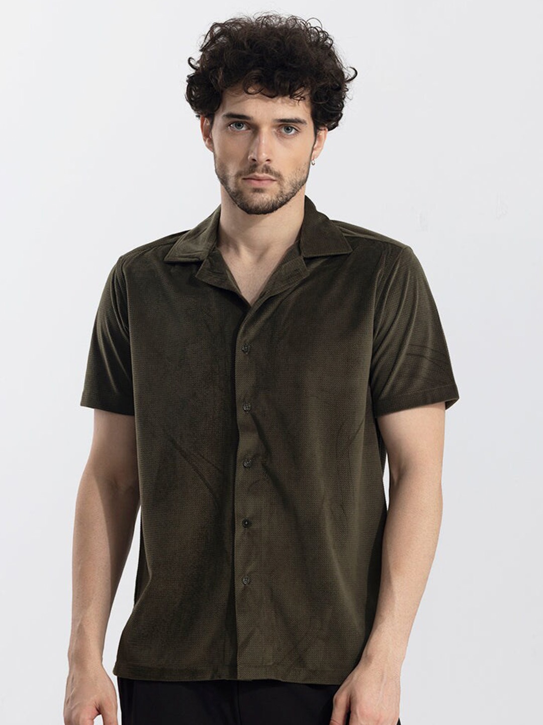 

Snitch Olive Green Classic Casual Shirt