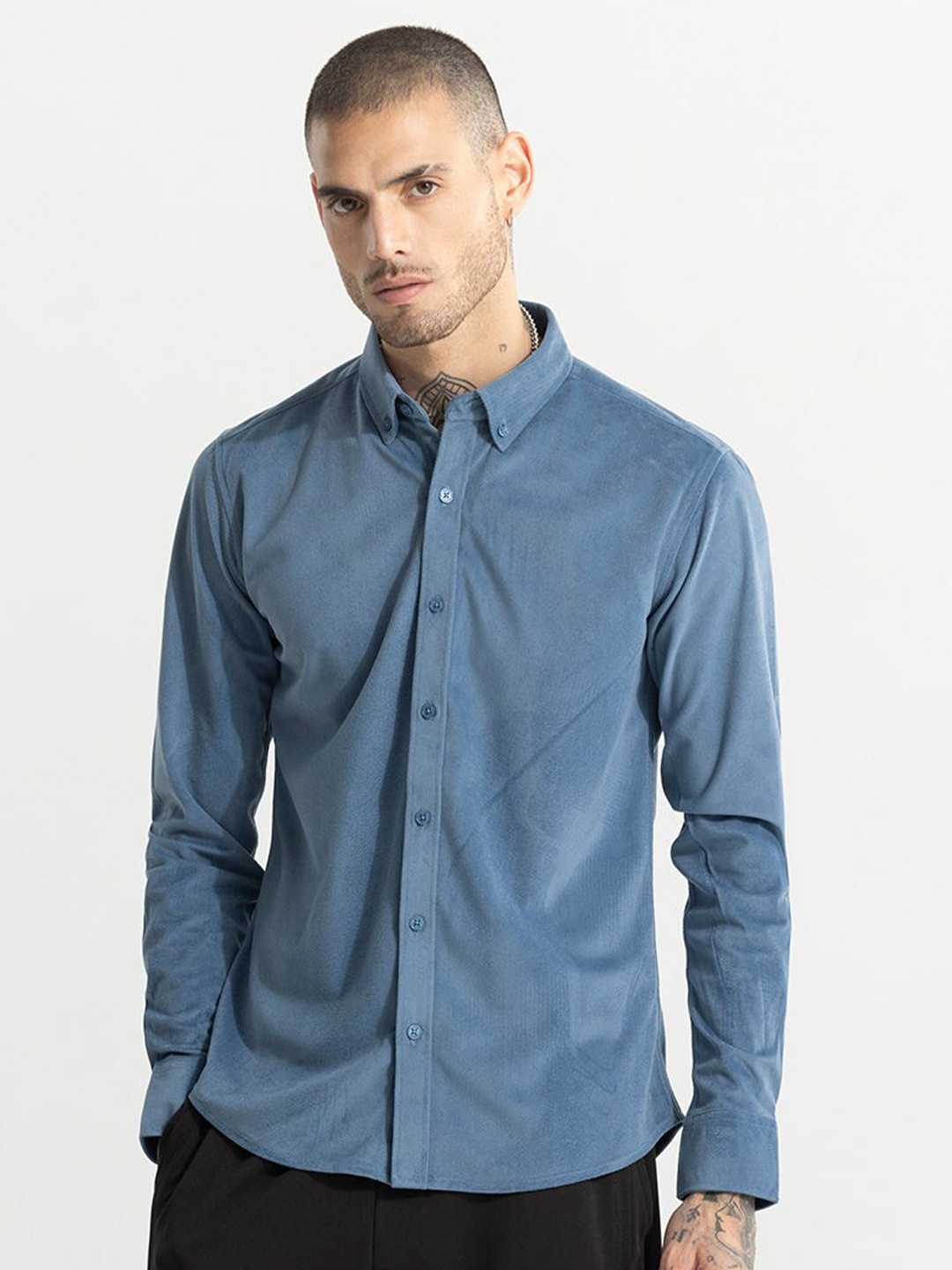 

Snitch Blue Classic Slim Fit Casual Shirt