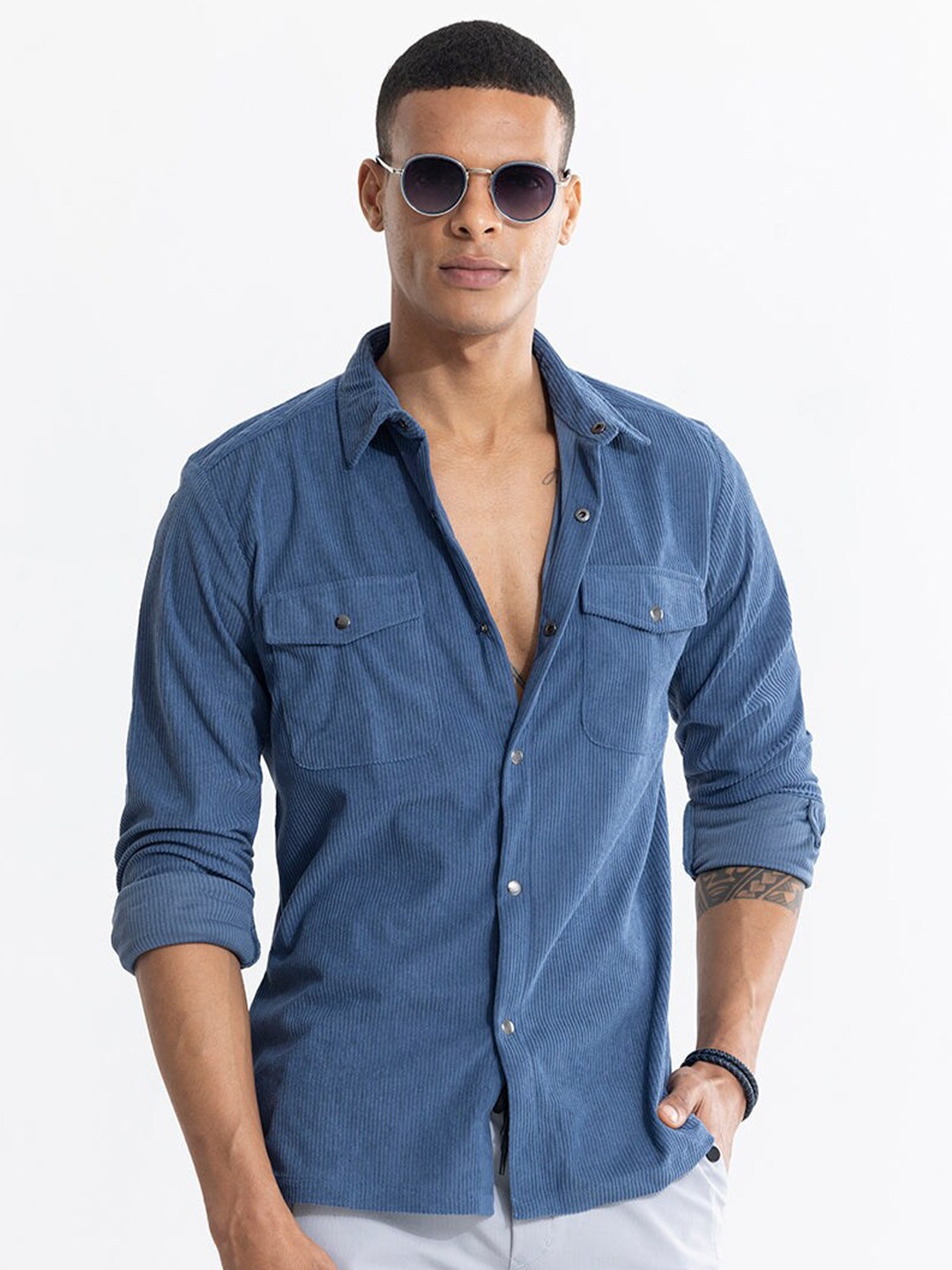 

Snitch Blue Classic Oversized Casual Shirt