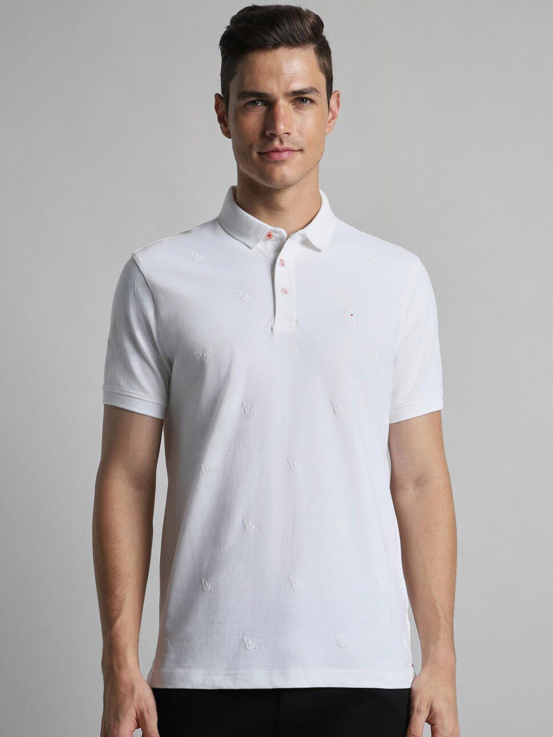 

SIMON CARTER LONDON Polo Collar Slim Fit T-shirt, White