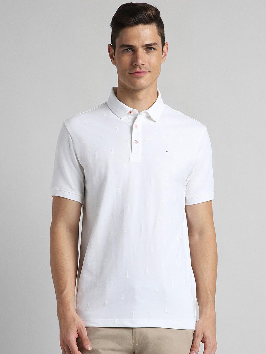 

SIMON CARTER LONDON Polo Collar Slim Fit T-shirt, White