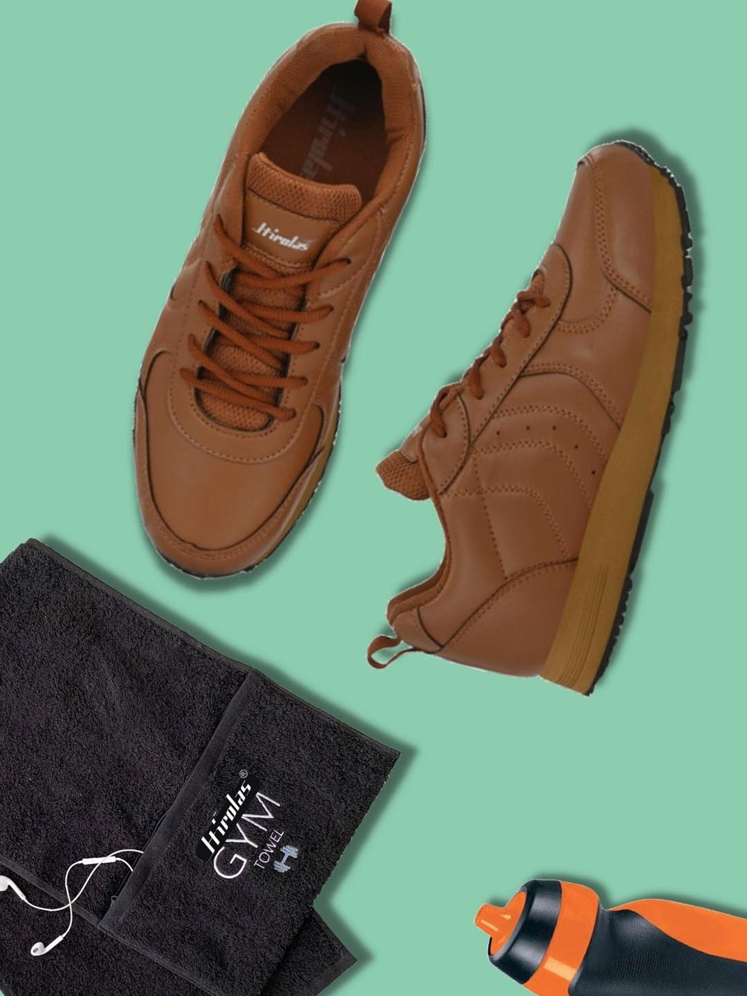 

HIROLAS Men Flow Technology Lace-Up Training or Gym Shoes, Tan