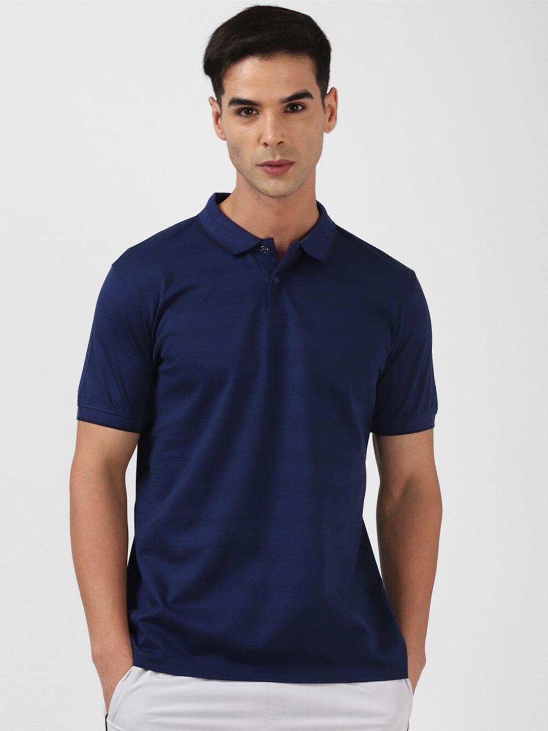 

Van Heusen Flex Striped Polo Collar T-shirt, Navy blue