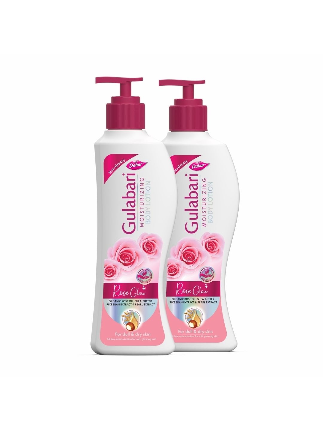 

Dabur Set of 2 Gulabari Perfumed Body Lotion with Organic Rose Oil - 200 ml Each, White