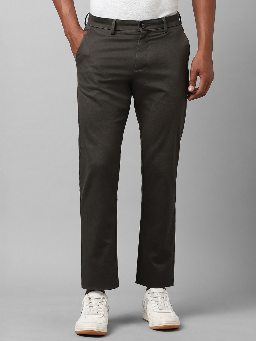 

Allen Solly Men Textured Self Design Trousers, Grey