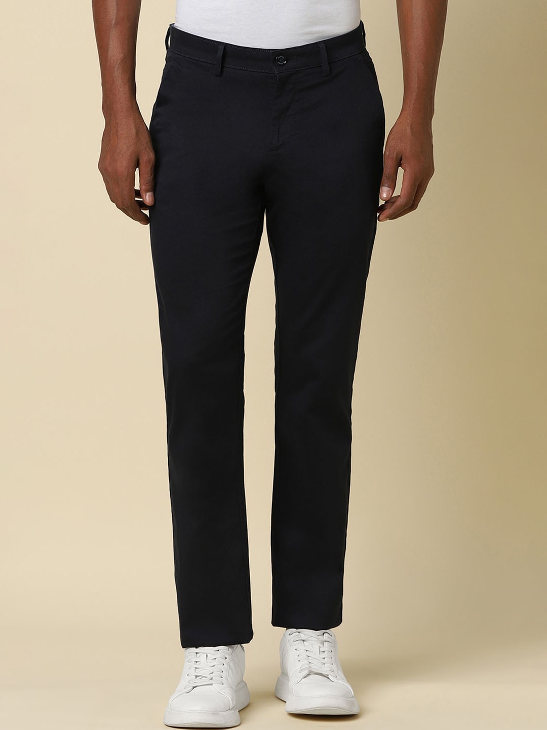 

Allen Solly Men Textured Self Design Trousers, Black