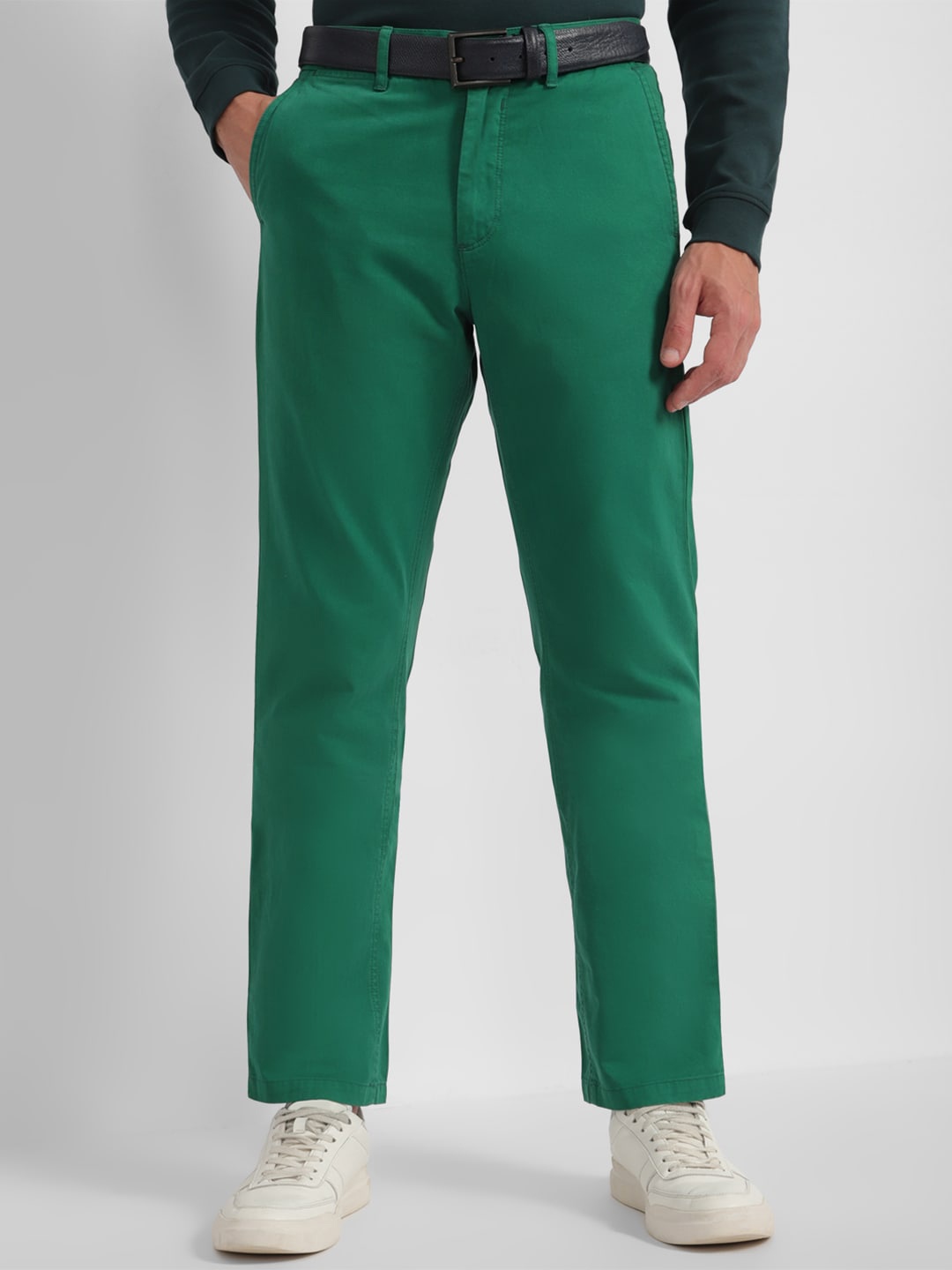 

Allen Solly Men Regular Fit Mid-Rise Pure Cotton Regular Trouser, Green
