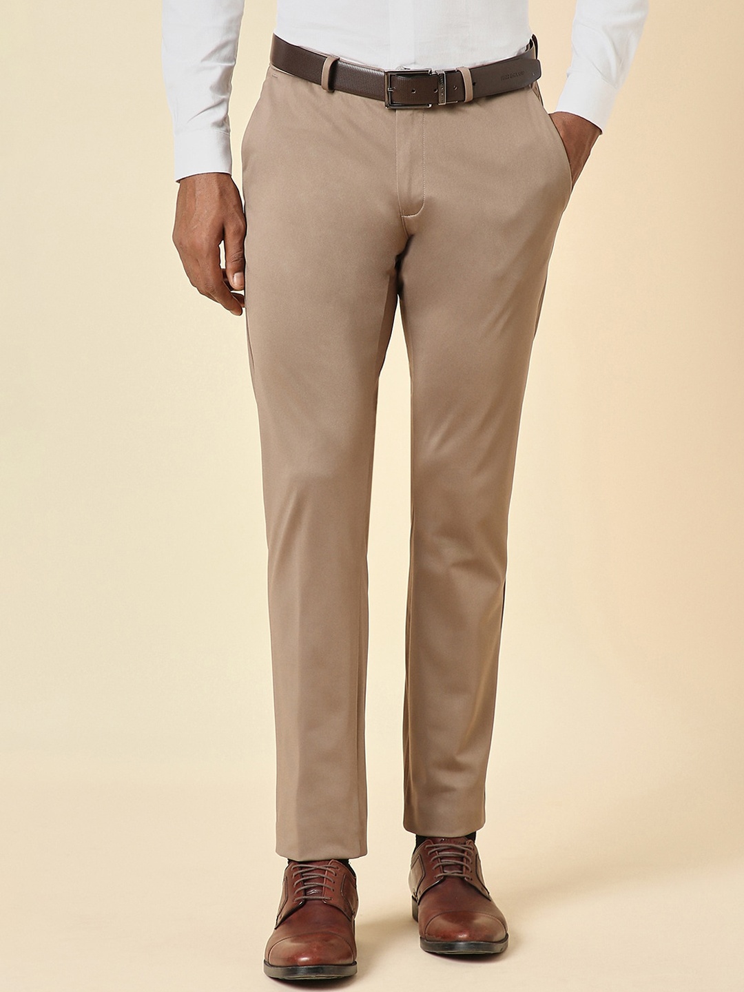 

Allen Solly Men Slim Fit Formal Trouser, Khaki