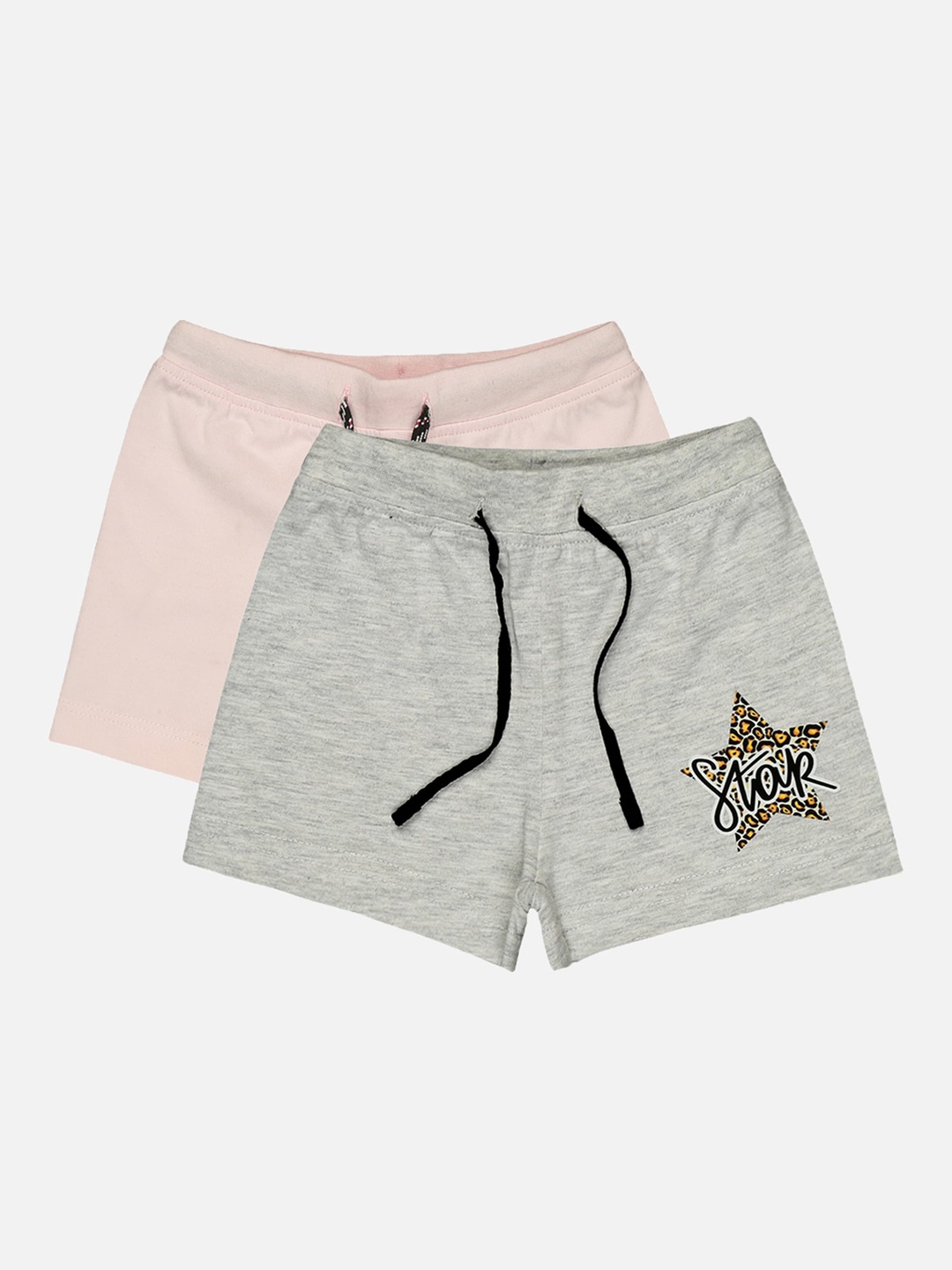 

Bodycare Kids Infants Girls Pack of 2 Assorted Typography Printed Cotton Shorts