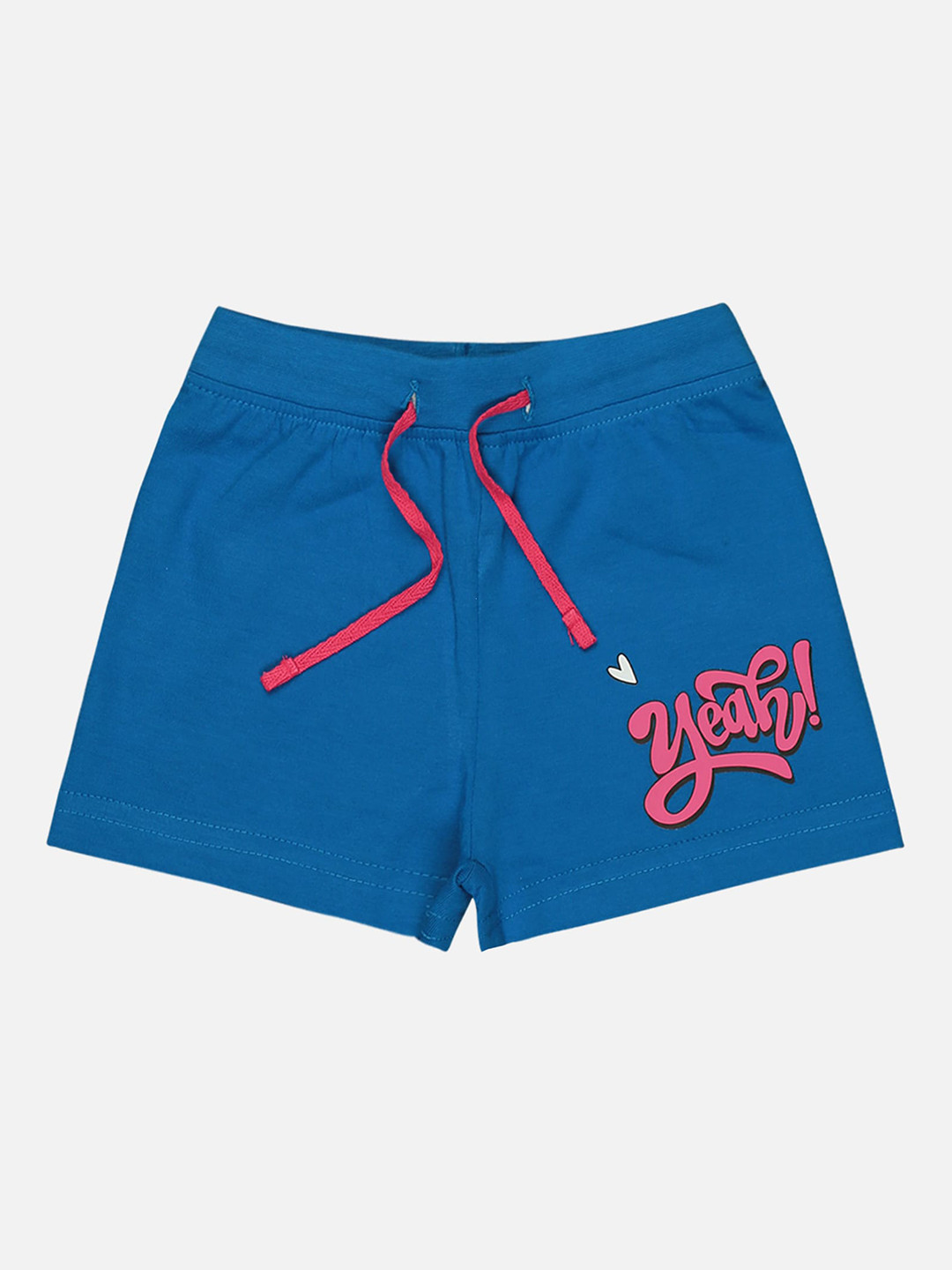 

Bodycare Kids Infants Girls Typography Printed Cotton Shorts, Blue