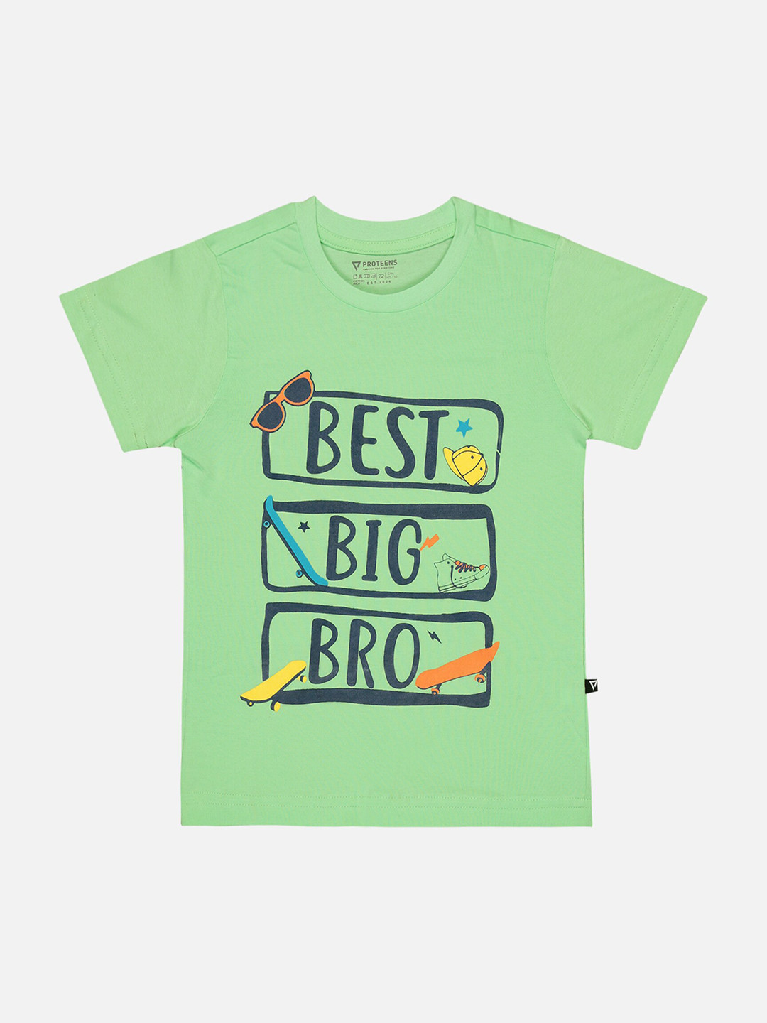 

Bodycare Kids Boys Typography Printed Cotton T-shirt, Green