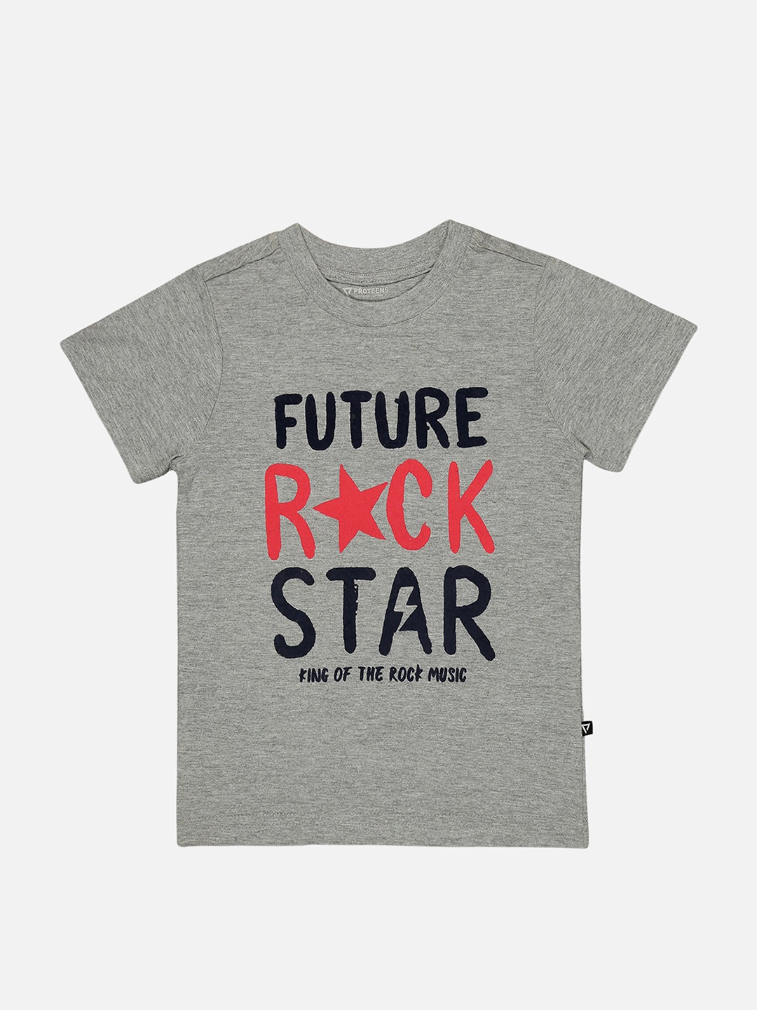 

Bodycare Kids Boys Typography Printed Cotton T-shirt, Grey
