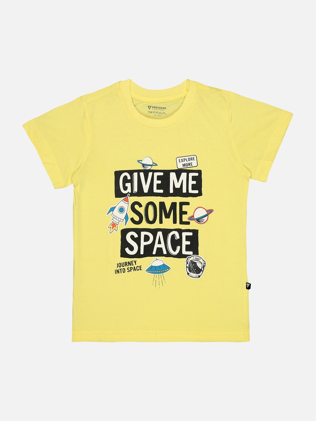 

Bodycare Kids Boys Typography Printed Cotton T-shirt, Yellow