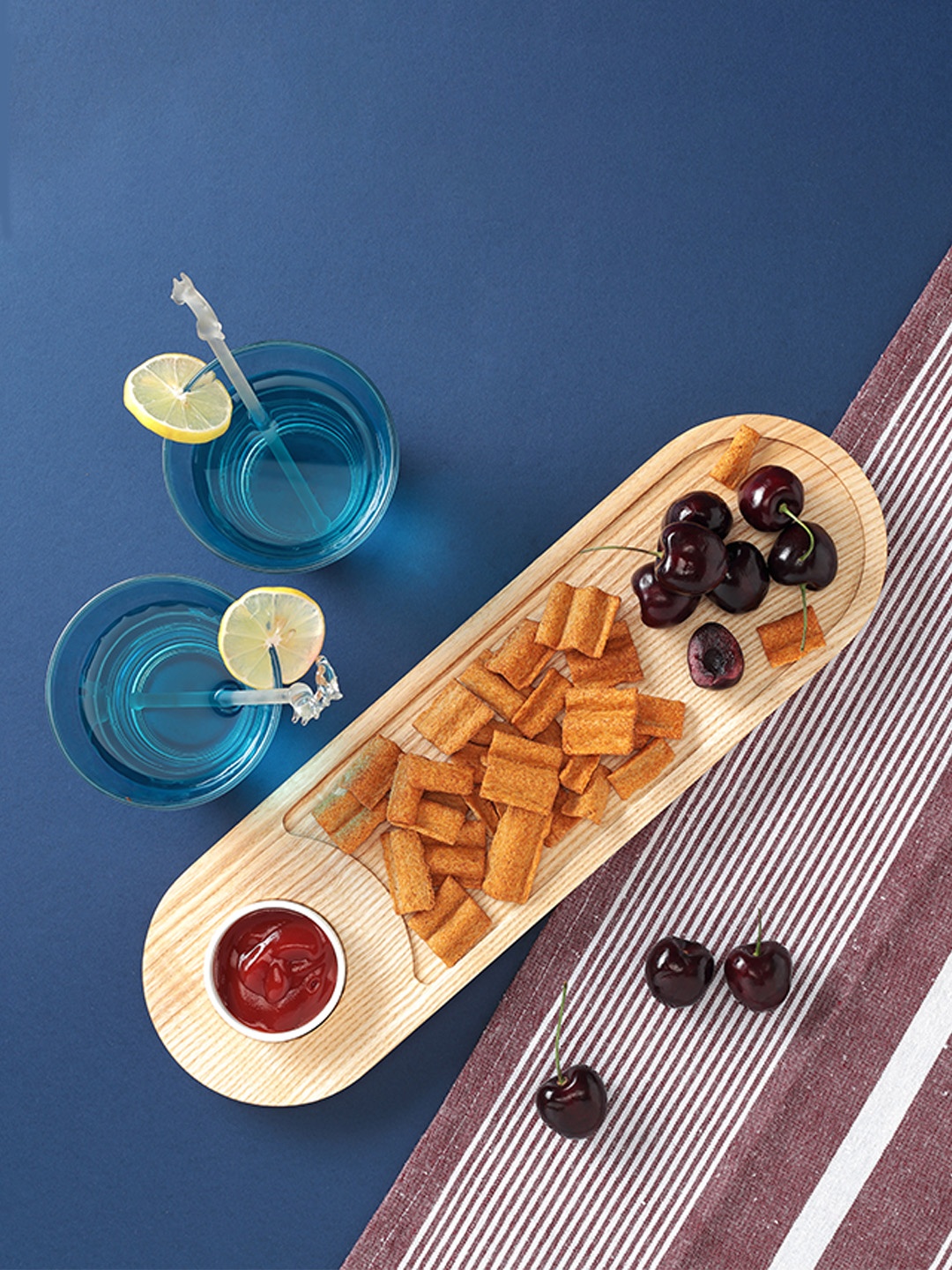 

Utopia Choice Light Brown Ash Wood Cresta Chip & Dip Platter