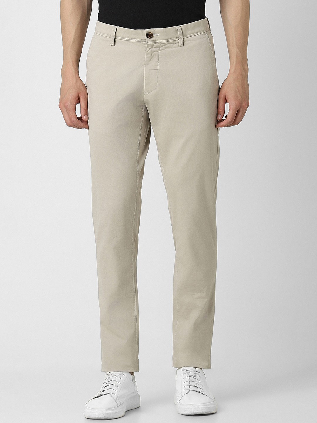 

Van Heusen Sport Men Mid Rise Slim Fit Trousers, Beige