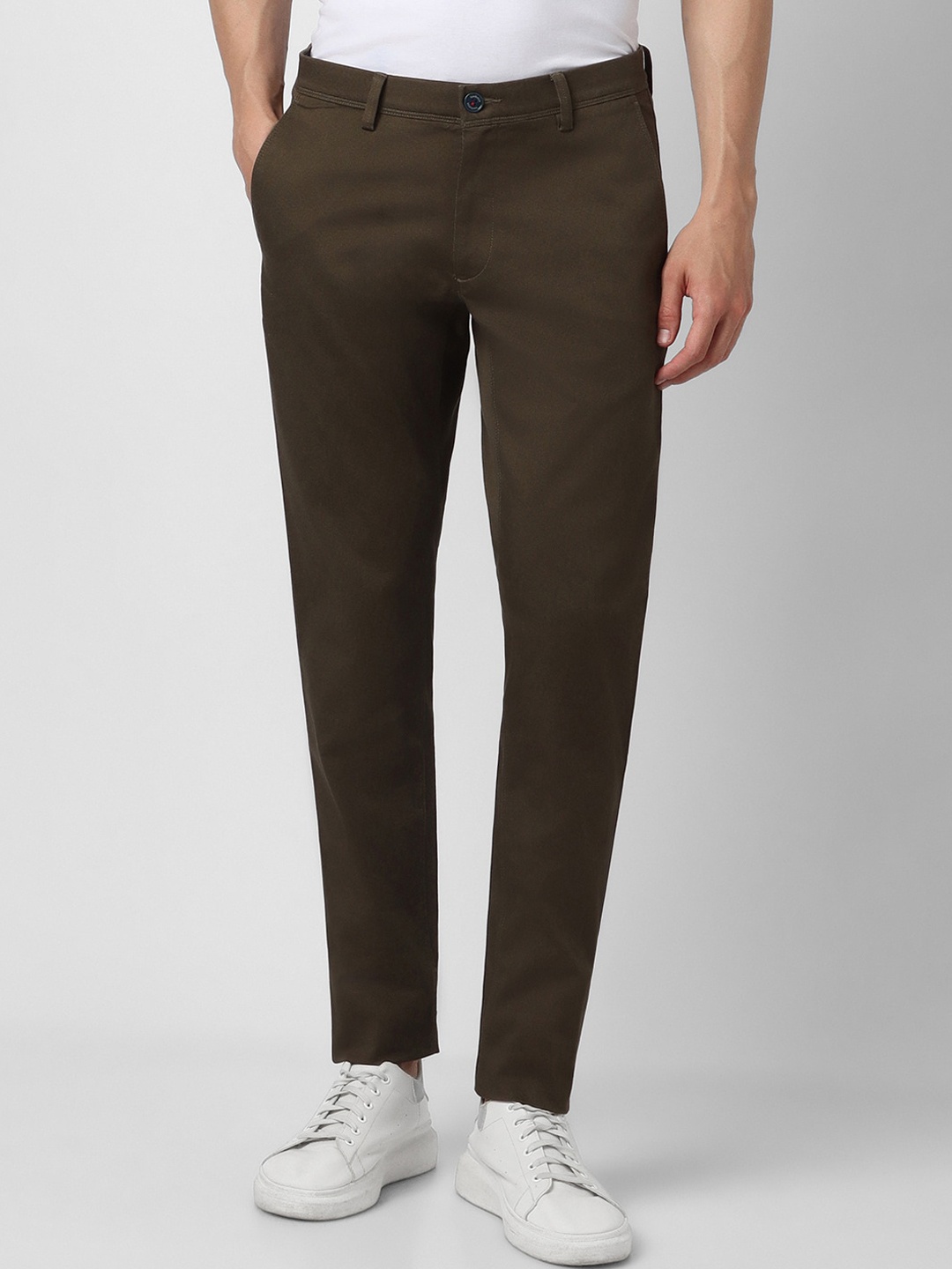 

Van Heusen Sport Men Mid Rise Slim Fit Trousers, Brown