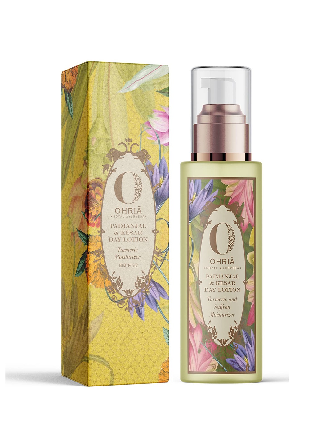 

OHRIA AYURVEDA Paimanjal & Kesar Day Lotion With Turmeric & Saffron - 50ml, Yellow