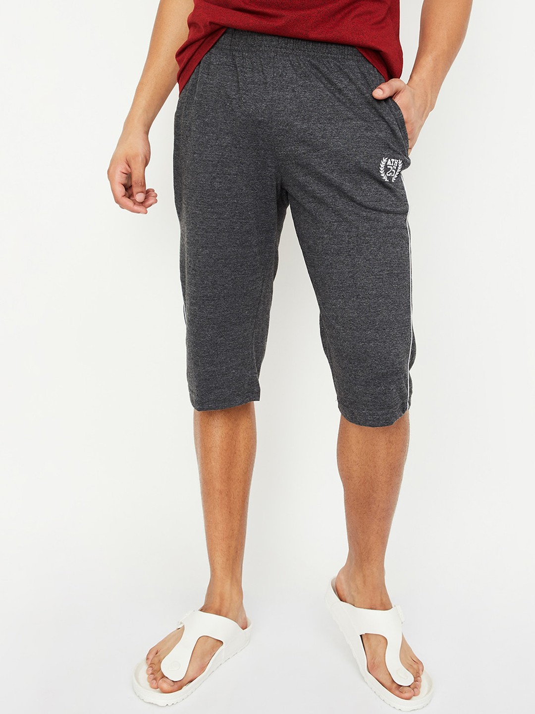 

max Men Mid Rise Lounge Shorts, Grey