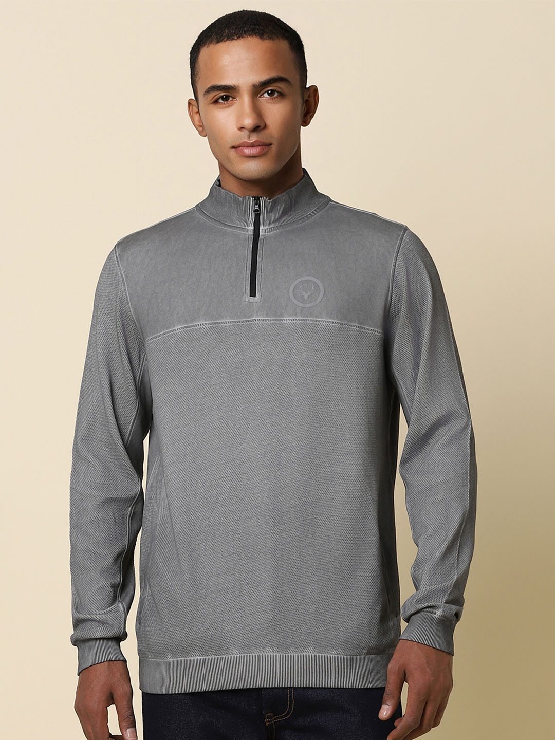 

Allen Solly Men Grey Sweatshirt