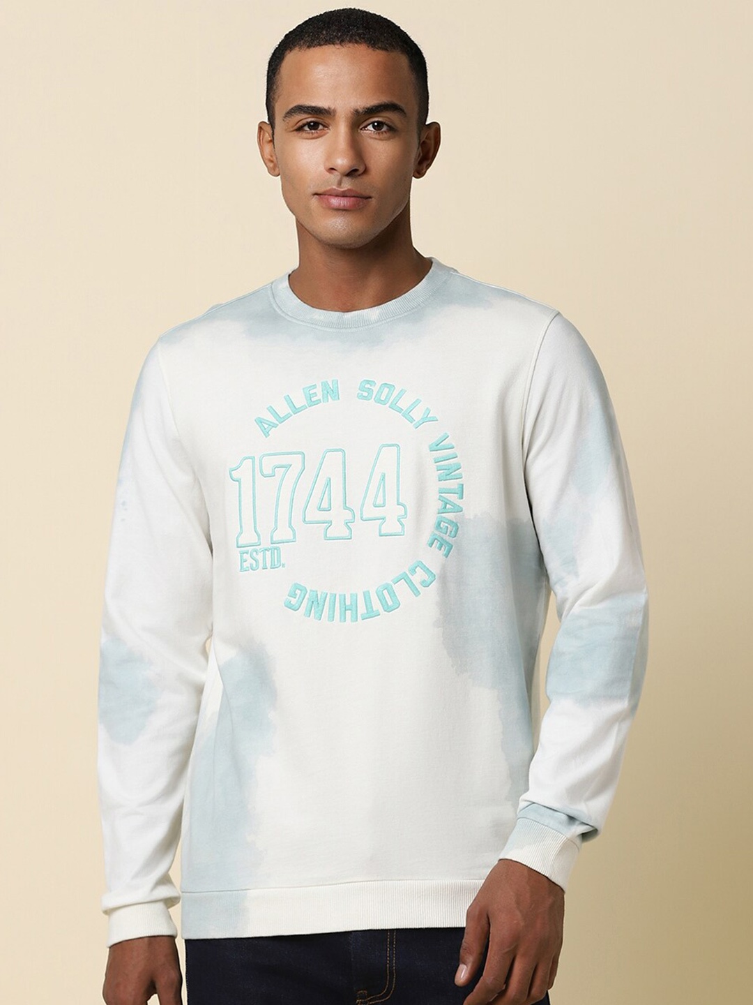 

Allen Solly Brand Logo Embroidered Pullover Sweatshirt, White