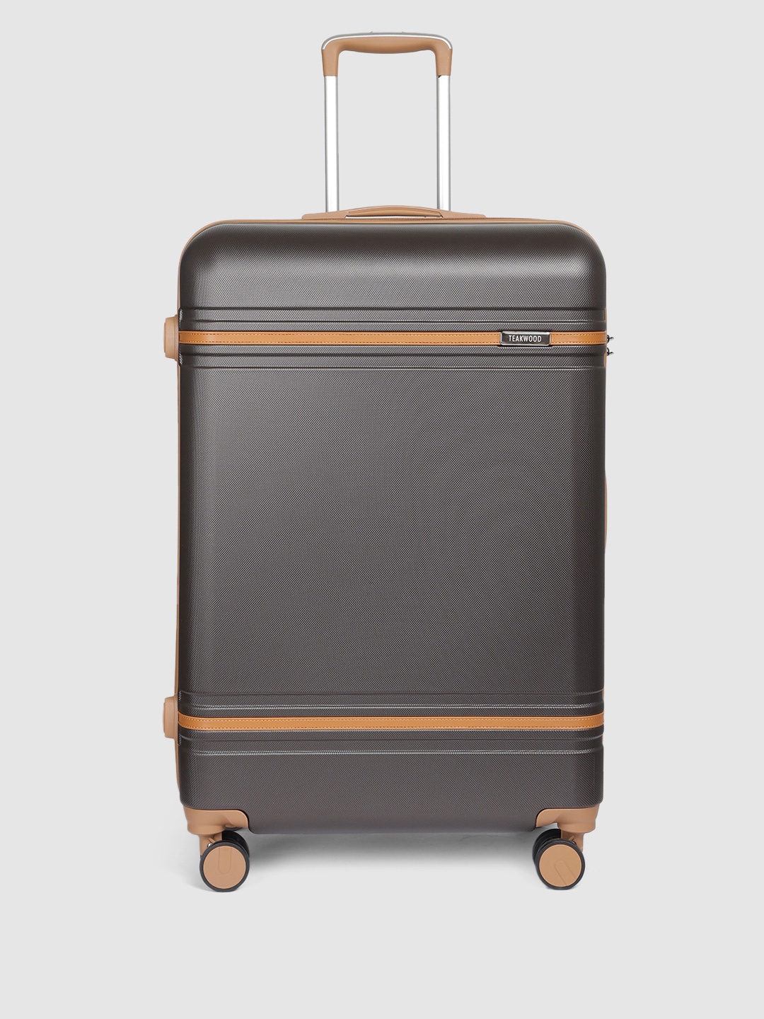

Teakwood Leathers Textured USA Hard Large Suitcase Trolley Bag 95.5 L, Coffee brown