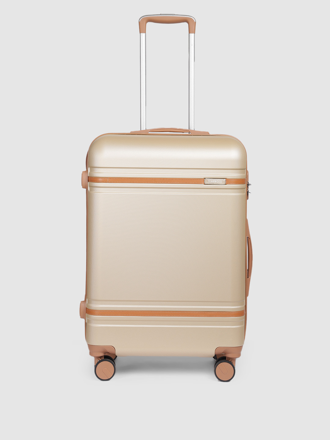 

Teakwood Leathers USA 360 Degree Rotation Hard Medium-Sized Trolley Bag 54.6L, Champagne