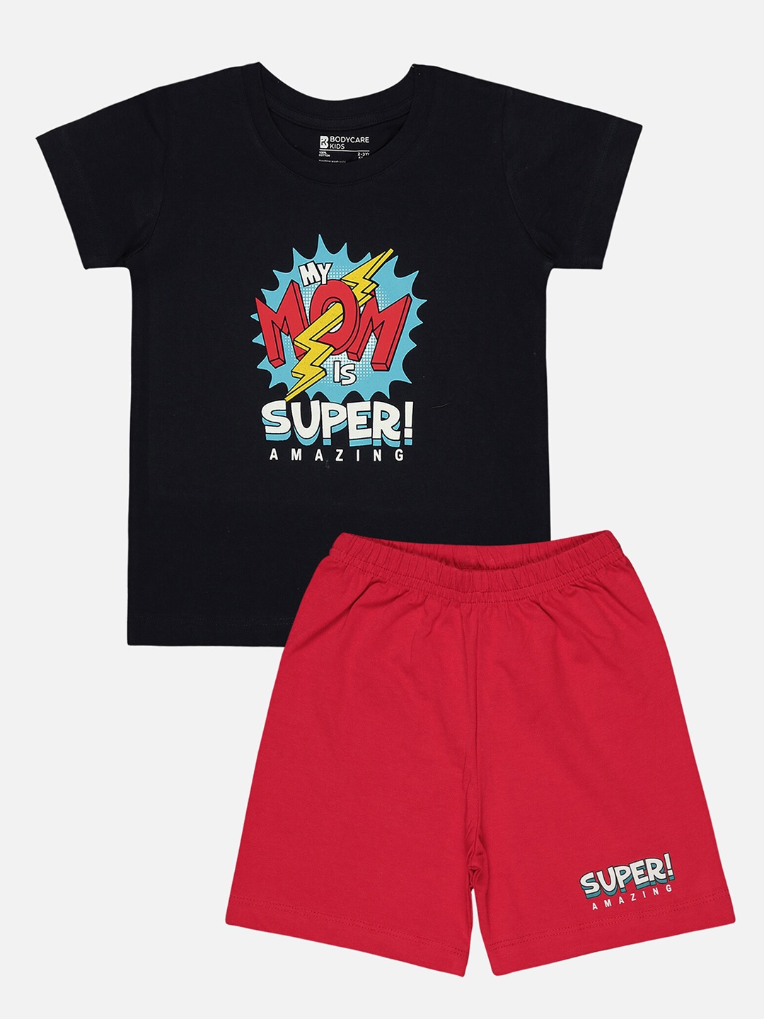 Bodycare Kids Boys Printed T-shirt With Shorts, Navy blue