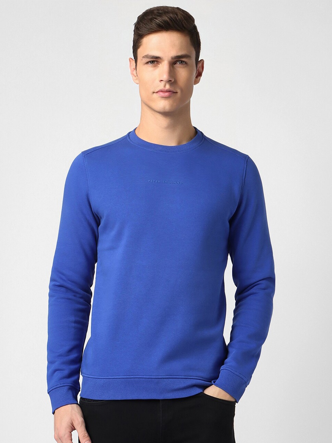 

Peter England Casuals Round Neck Pullover, Blue