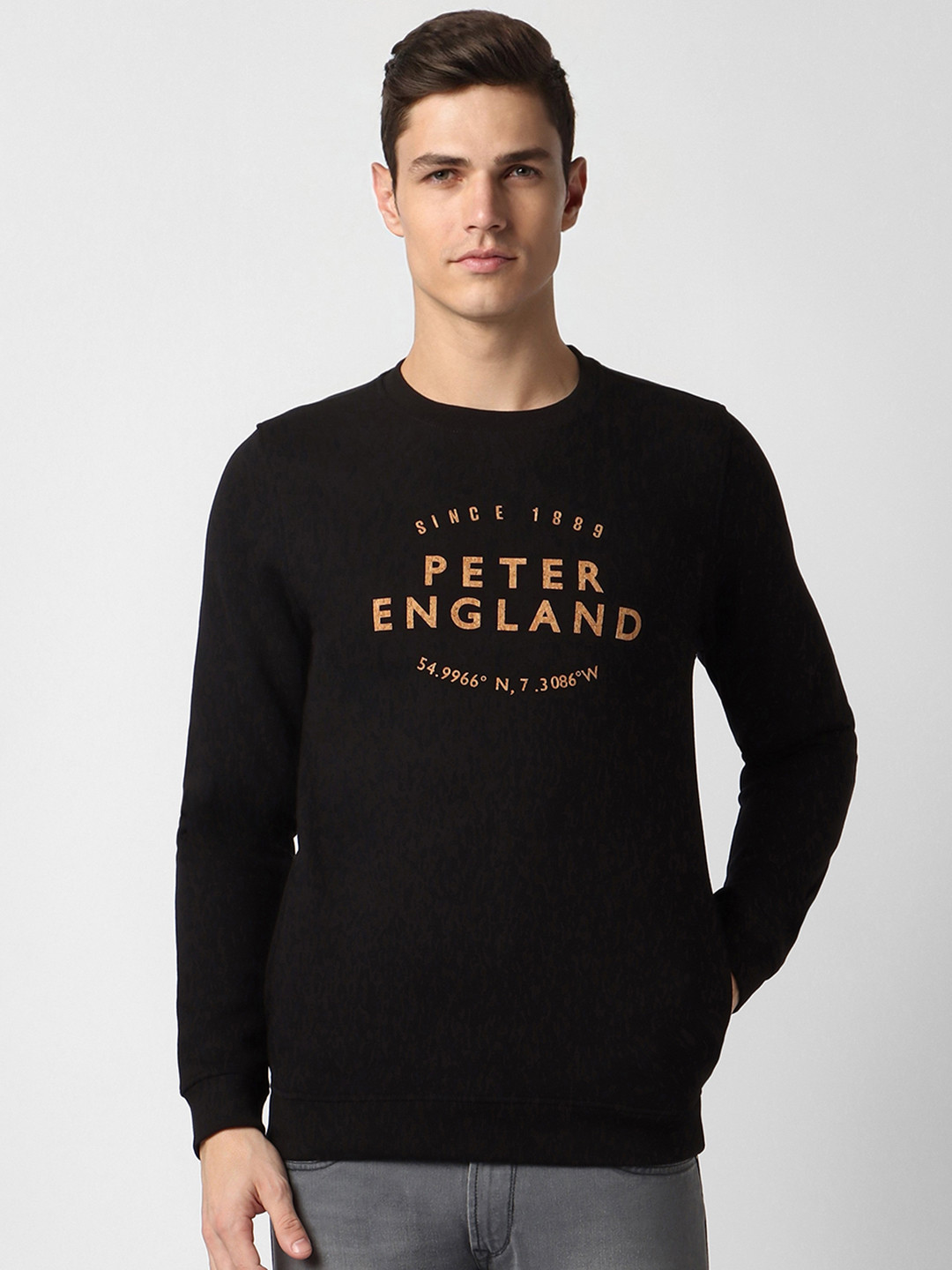 

Peter England Casuals Men Black Sweatshirt
