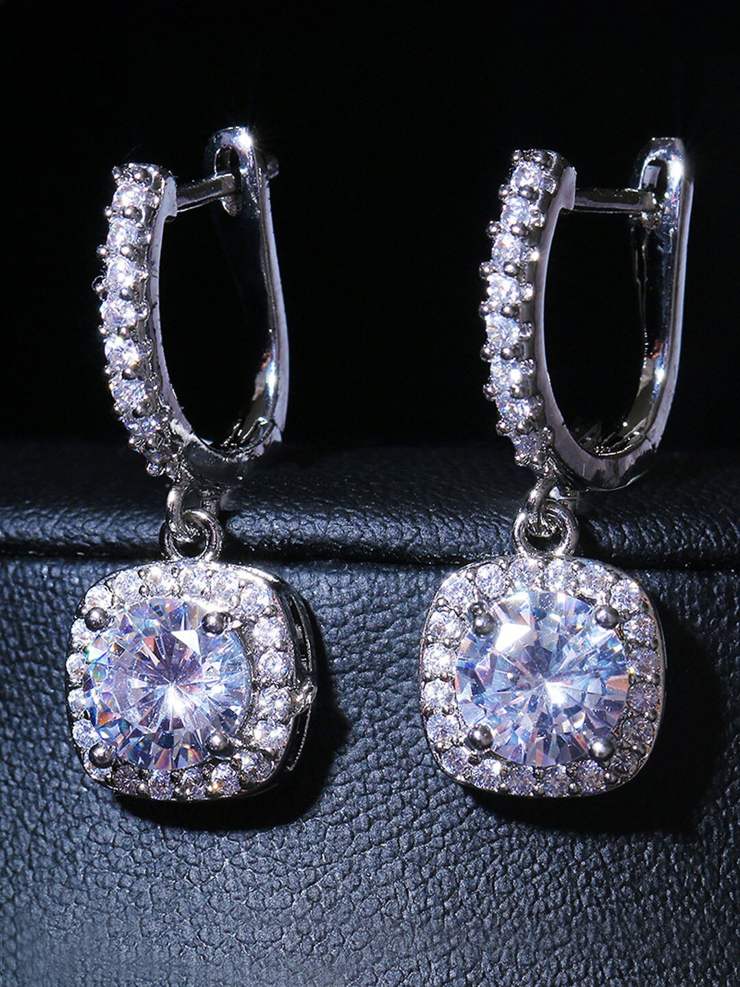 

Jewels Galaxy Silver Plated Geometric Drop Earrings