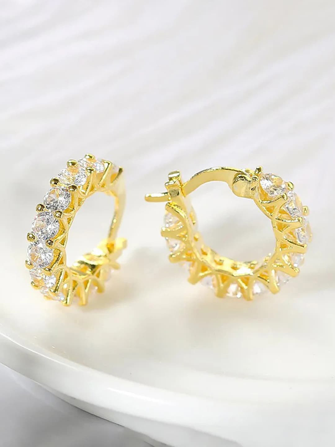 

Jewels Galaxy Gold-Plated Circular Hoop Earrings