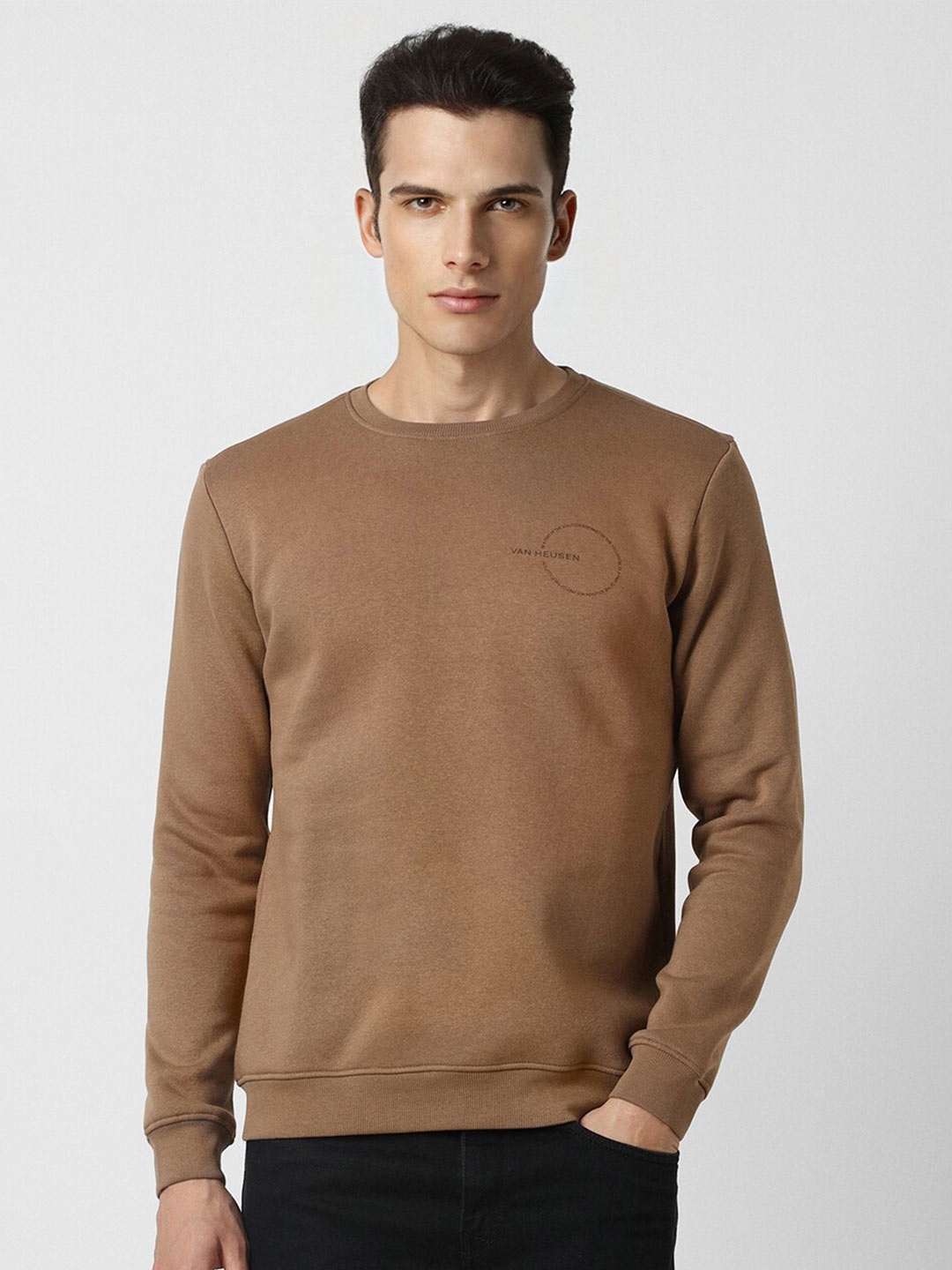 

Van Heusen Flex Round Neck Sweatshirt, Brown