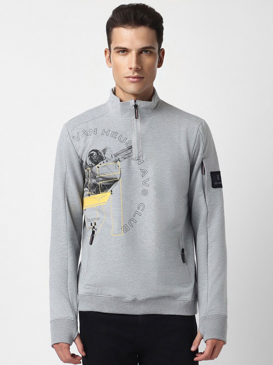 

Van Heusen Sport Graphic Printed Mock Collar Pullover Sweatshirt, Grey