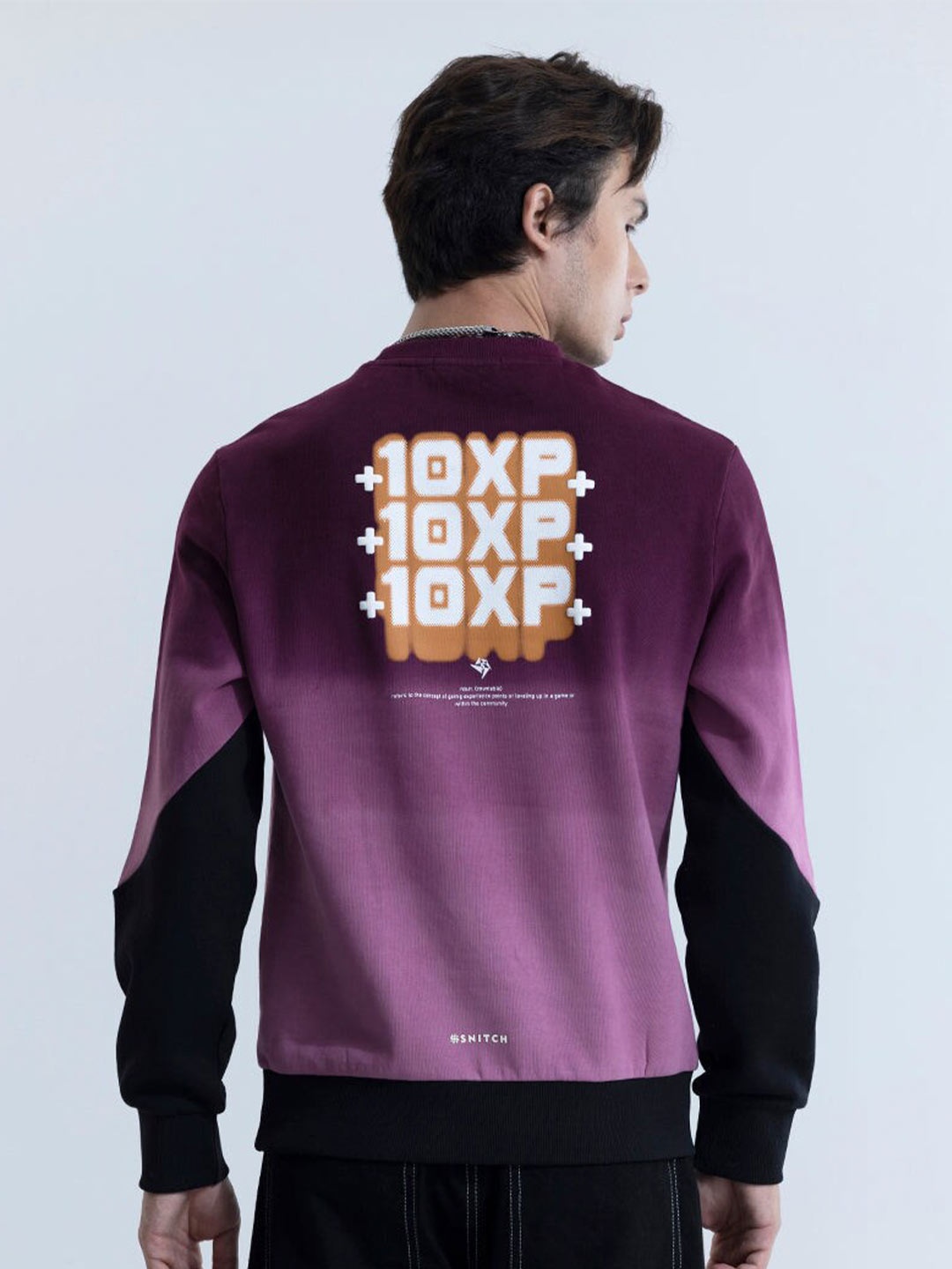 

Snitch Magenta Typography Printed Pure Cotton Pullover Sweatshirt