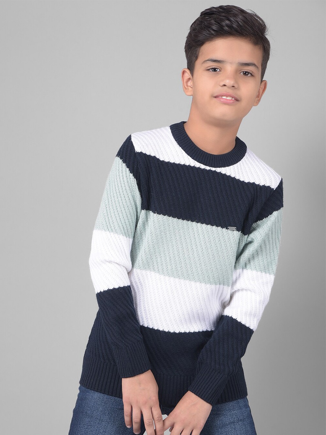 

Crimsoune Club Boys Colourblocked Pullover, Green