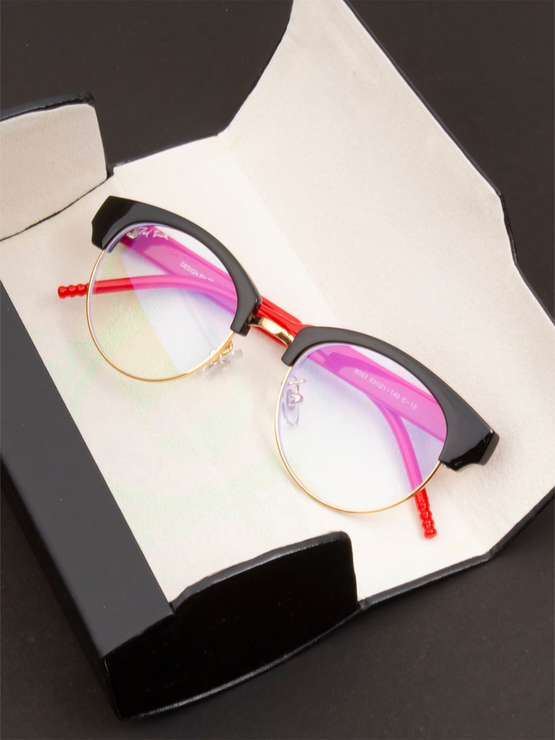 

Ted Smith Women Full Rim Rim Round Frames TS-9063_C12, Black