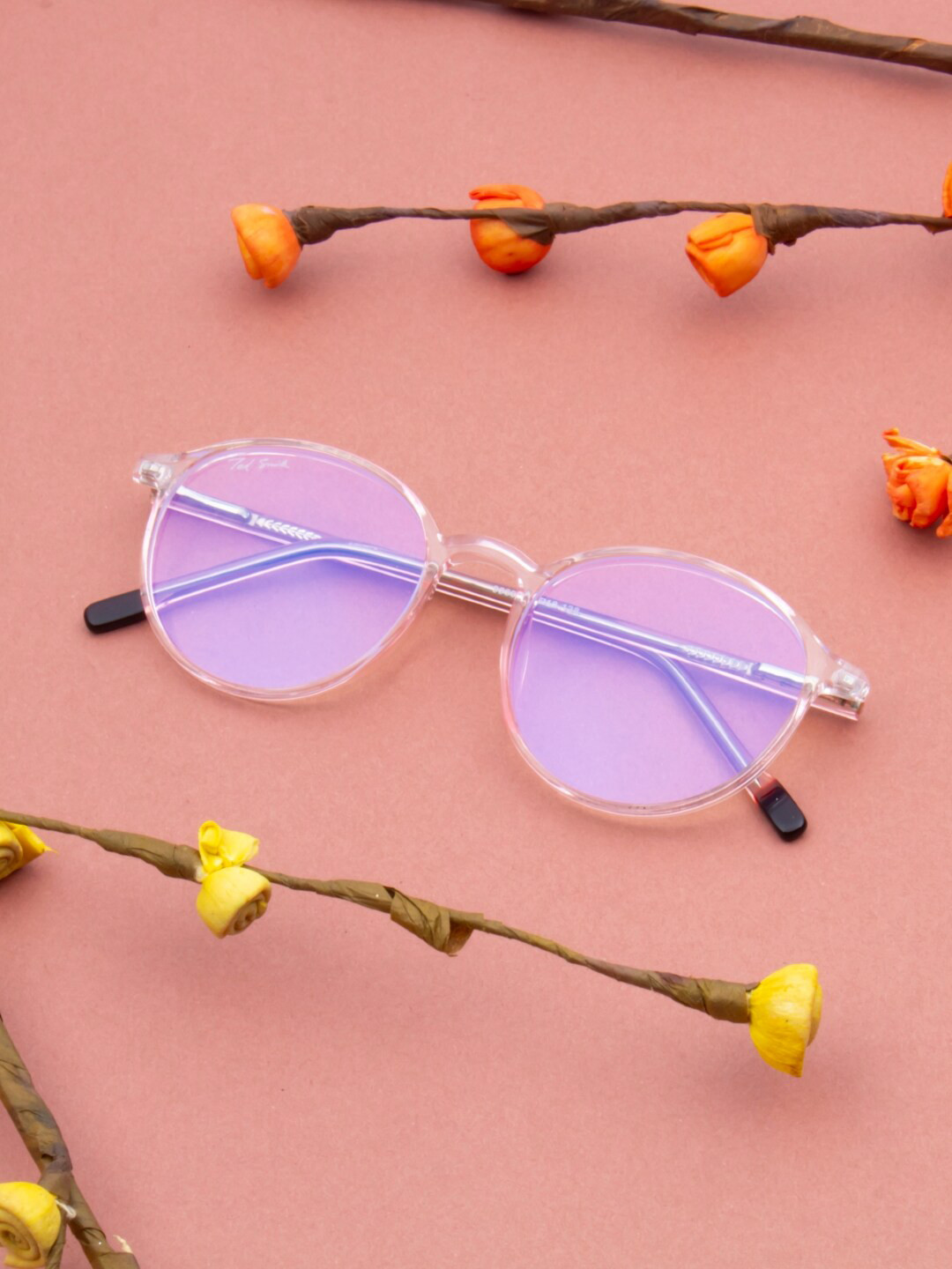 

Ted Smith Unisex Full Rim Round Frames, Pink